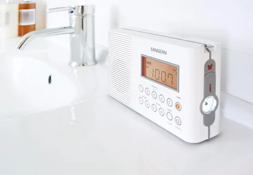 Miniatura 4 de Sangean H201 Radio de ducha AM/FM impermeable, radio de alerta meteorológica, color blanco