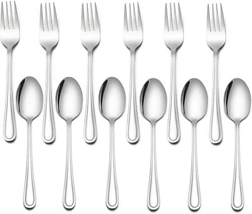 Miniatura 27 de LIANYU Juego de cubiertos para niños de 10 piezas, incluye 5 cucharas para niños, 5 tenedores para niños, utensilios de acero inoxidable para niños