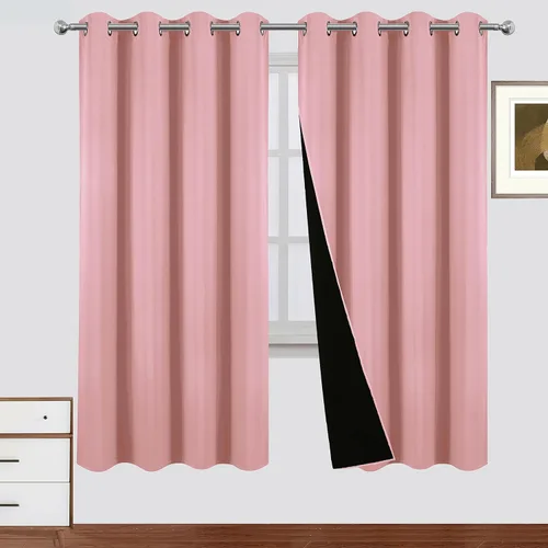 Miniatura 69 de LEMOMO Cortinas 100% opacas de 52 x 95 pulgadas, 2 paneles de oscurecimiento con aislamiento térmico para dormitorio Negro
