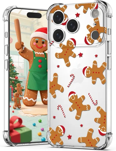 Miniatura 10 de Funda de Navidad para iPhone XR, diseño impreso de hombre de jengibre, transparente, suave, a prueba de golpes, funda protectora de TPU a prueba