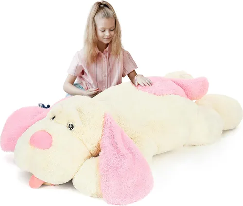 Miniatura 9 de MorisMos Animales de peluche gigantes de perro, peluche de perro grande de 51 pulgadas de peluche suave, gran almohada de regalo para niños, niñas