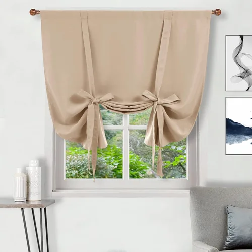 Miniatura 73 de DWCN Cortinas Opacas - Persiana Enrollable con Lazos para Ventana, Aislamiento Térmico, Oscurecimiento de Habitación, Cortinas con Bolsillo