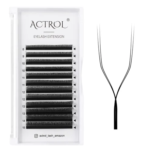 Miniatura 26 de Extensiones de pestañas 4D W, color negro, 0.003 in, rizo D, 0.315 in, volumen individual, YY, extensiones de pestañas en forma de W, fáciles
