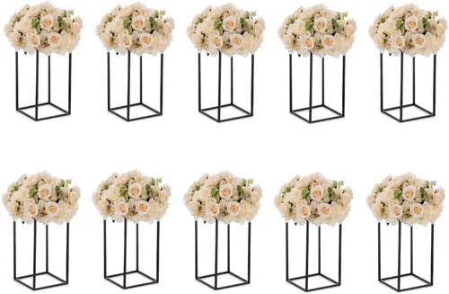 Miniatura 9 de Soporte de pedestal negro para plantas, 2 piezas, soporte de metal para plantas, soporte de flores de 15.75 pulgadas de alto, soporte para flores