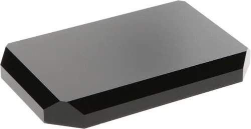 Miniatura 4 de Plymor Base de exhibición rectangular de corte de esquina biselada de acrílico negro, 8 pulgadas de ancho x 6 pulgadas de profundidad x 0.75