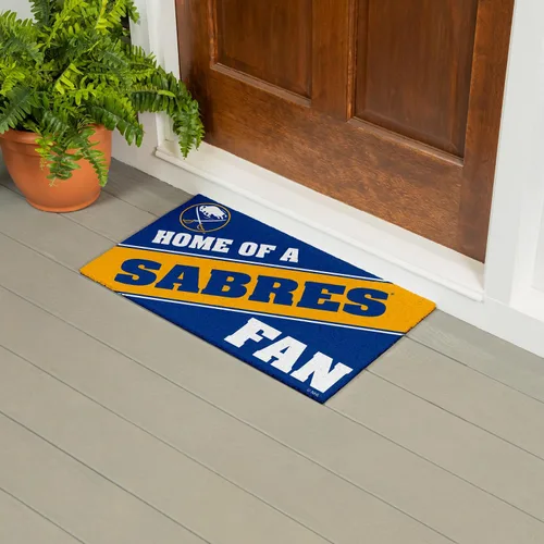 Miniatura 2 de Team Sports America NHL Buffalo Sabres Entrada interior y exterior 28 x 16 pulgadas Parte trasera antideslizante Tapetes de bienvenida
