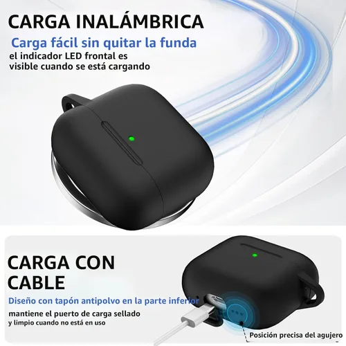 Miniatura 4 de Ljusmicker – Funda para AirPods 4 (2024) con cierre magnético en la tapa y juego de limpieza, funda protectora de silicona suave para Apple AirPods