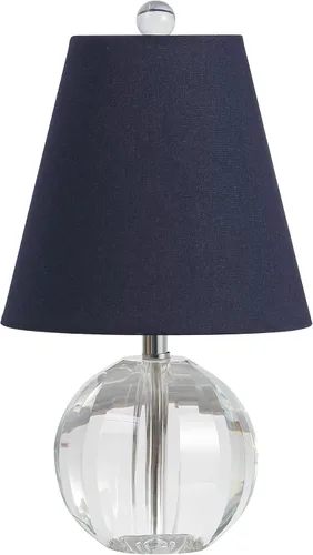 Miniatura 6 de JONATHAN Y Lámpara de mesa LED de bola de cristal transparente/azul marino de 16 pulgadas, lámpara de noche moderna blanca, con pantalla imperio