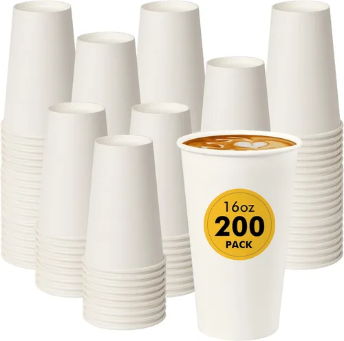 Miniatura 12 de RACETOP Paquete de 1000 tazas de café de papel de 8 onzas desechables, tazas de café caliente de 8 onzas, taza de café de oficina
