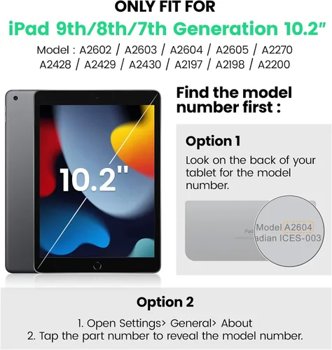 Miniatura 2 de SEYMAC Funda para iPad de 9ª/8ª/7ª Generación Estuche 10.2" 2021-2019, Funda Protectora de Cuerpo Completo Resistente a Prueba de Golpes de Servicio