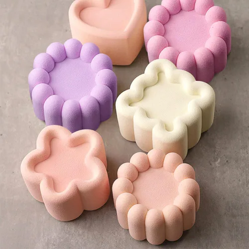 Miniatura 6 de 4 moldes de silicona antiadherentes para suministros de hornear, molde cuadrado de estrella, corazón, flor, pastel, moldes de silicona para pudín
