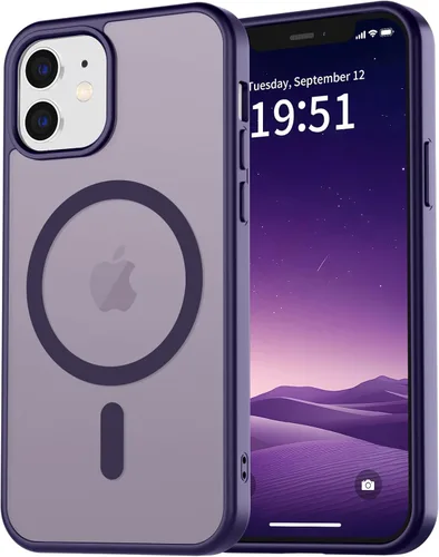 Miniatura 15 de vnnink para iPhone 12 y iPhone 12 Pro, funda de teléfono celular translúcida con protección contra caídas de grado militar, mate magnética