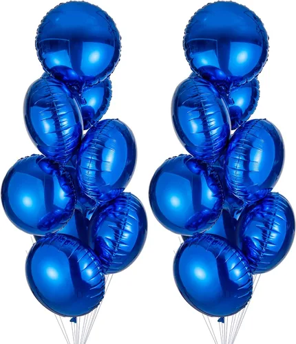 Miniatura 13 de Globos redondos de Mylar de aluminio dorado y negro, 20 globos metálicos de fiesta de 18 pulgadas para baby shower, graduación, decoración de fiesta