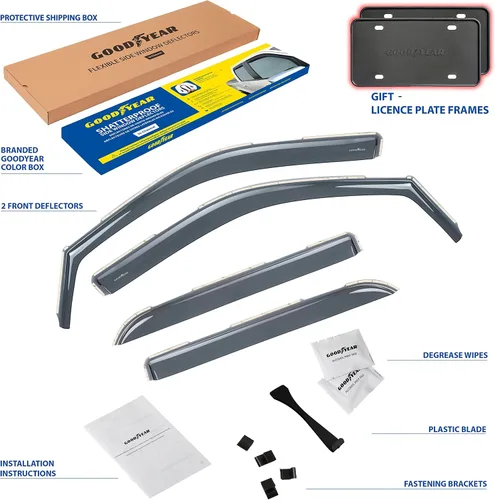 Miniatura 6 de Goodyear - Deflectores de ventana de canal irrompibles para Honda CR-V (CRV) 2012-2016, protectores para la lluvia, viseras para la ventana