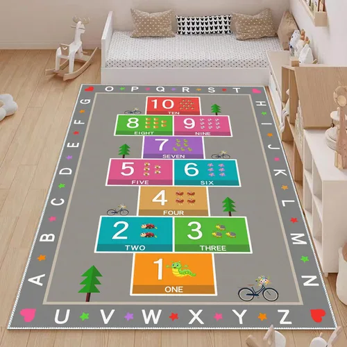 Miniatura 11 de Hopscotch - Alfombra de juego para niños, alfombra educativa del alfabeto ABC, tapete de juego para contar niños para sala de juegos, aula