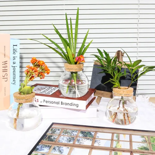 Miniatura 5 de Estación de propagación de plantas, jarrón hidropónico de terrario, estación de maceta de vidrio de escritorio, para casas, decoraciones de jardín
