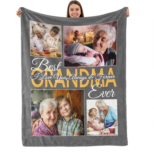 Miniatura 7 de TURMTF Manta personalizada con foto para mamá de hija e hijo, regalos de boda personalizados para ella, él, pareja, esposa, marido, novia, novio