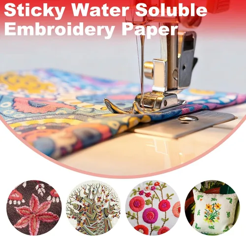 Miniatura 6 de Phinus Estabilizador soluble en agua para bordado 8P, 8.27 x 11.7 pulgadas, estabilizador de bordado de tamaño A4, papel de bordado soluble en agua