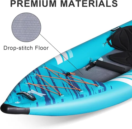 Miniatura 4 de Kayak inflable, kayak plegable ligero y duradero, kayak inflable, kayaks para adultos remando en ríos, lagos y aguas costeras