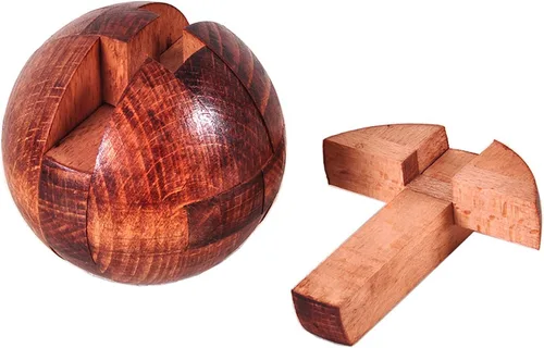 Miniatura 2 de Rompecabezas de madera para el cerebro, rompecabezas de madera grande hecho a mano, bola mágica, juguete de inteligencia, juegos de inteligencia