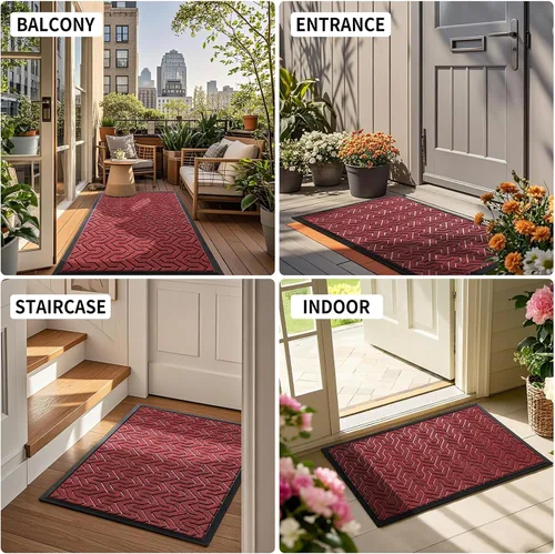 Miniatura 6 de Yimobra Alfombra para Puerta Delantera Exterior Entrada 29.5x17, Impermeable Resistente Alfombras Exteriores para Puerta Delantera, Alfombra