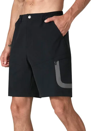 EZRUN Pantalones cortos tipo cargo de senderismo para hombre, pantalones cortos de golf casuales con múltiples bolsillos para viajes, pesca,
