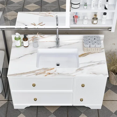Miniatura 10 de Belly - Salpicadura lateral dorada para tocador de baño, solo accesorio a juego