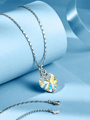 Miniatura 2 de PLATO H Collar de cristal de 3 corazones para mujer, regalos para ella, collar de joyería de cristal para niña, regalos de boda para aniversario