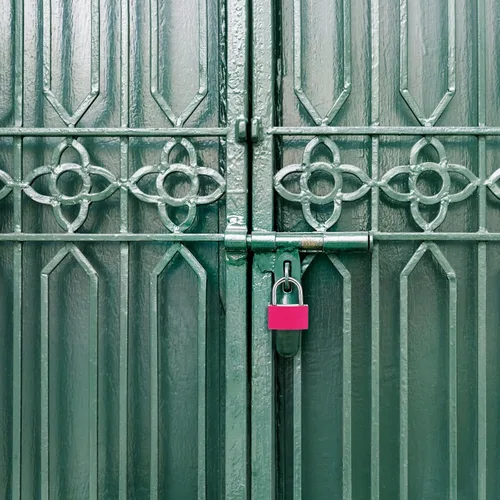 Miniatura 7 de Gjinxi Candado de casillero de gimnasio con llave, cerradura de casillero rosa de aluminio con 1.65 pulgadas de ancho, candado impermeable