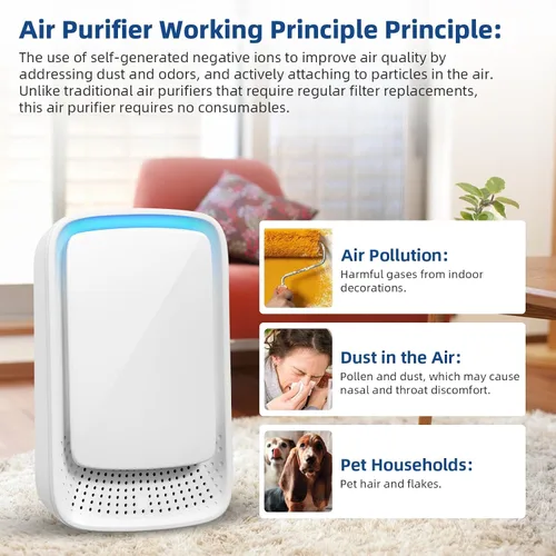 Miniatura 6 de Purificador de aire enchufable mejorado 2026, paquete de 4 ionizadores de aire para el hogar, silencioso, sin filtro, mini purificador de aire
