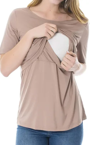 Miniatura 3 de Smallshow - Camisetas de mujer para maternidad, manga corta prendas de lactancia