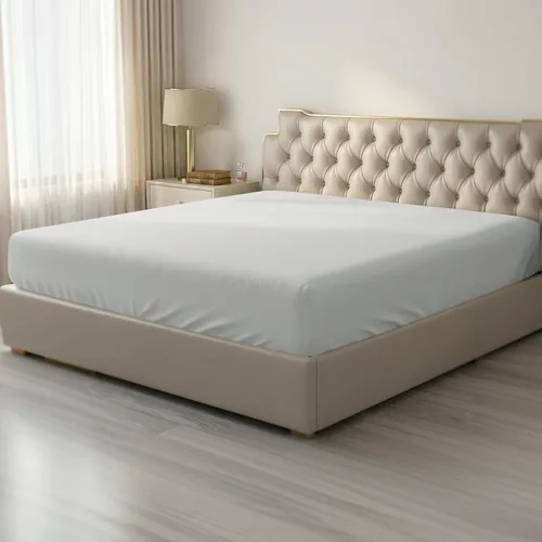 Miniatura 8 de HBHLFZ Sábana Bajera Ajustable King Solamente, Sábana Bajera Suave y Transpirable - 78"x80" Sábana Bajera Ajustable King Size con Bolsillos Blanco