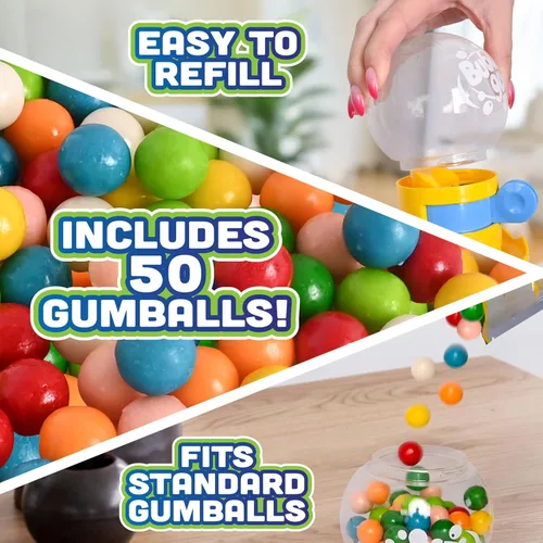 Miniatura 4 de Máquina de chicles Toymendous para niños con chicles - Dispensador de mini dulces de goma de mascar Alhóndiga para niños - Reciba colores rojo