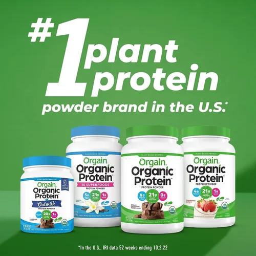 Miniatura 5 de Orgain Polvos de proteínas orgánicas veganas y de mantequilla de maní a base de plantas (2.03 libras cada uno)