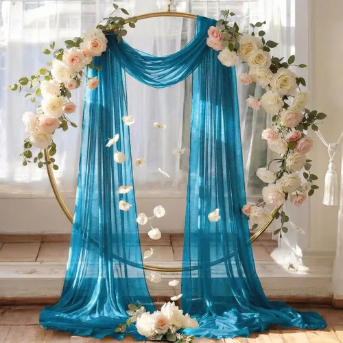 Miniatura 6 de MDS Paquete de 2 paneles de cortina para arco de boda (30 pulgadas de ancho x 20 pies de largo) tela de gasa transparente para boda, ceremonia