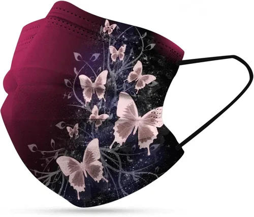 Miniatura 8 de 50 cubrebocas de mariposa, tela de protección de 3 capas, diseño de mariposa de verano para adultos y niños, regalo de fiesta al aire libre