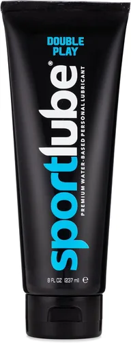 Double Play - Lubricante personal a base de agua de alta calidad, tubo de 8 onzas, lubricante sexual íntimo para hombres, mujeres y parejas,