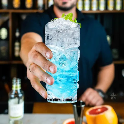 Miniatura 6 de Juego de vasos Tiki transparentes de 6 a 14 onzas, modernos vasos de cóctel Tiki perfectos para cócteles exóticos, Mai Tai, cócteles