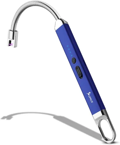 Miniatura 12 de SUPRUS Encendedor USB recargable de arco eléctrico con interruptor de seguridad, cuello flexible de 360°, parrilla sin llama, encendedores largos