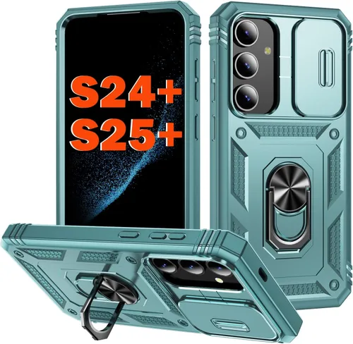 Miniatura 68 de PASNEW Funda para Samsung Galaxy S22 Ultra 5G, cubierta de cámara deslizante y soporte de dedo de metal giratorio de 360°, militar, resistente, a