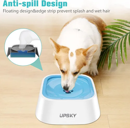 Miniatura 4 de UPSKY Cuenco antideslizante para beber lentamente, dispensador de agua para mascotas sin derrames de 35 onzas para perros y gatos