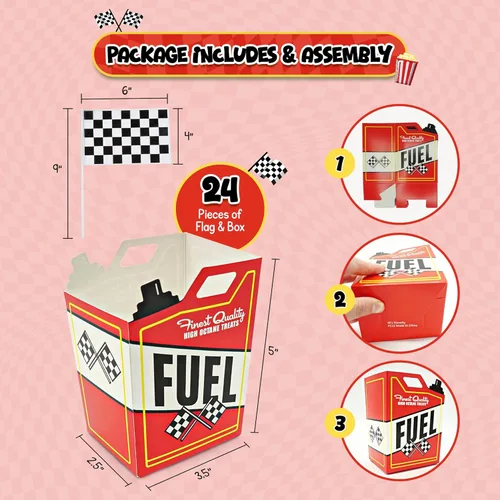 Miniatura 4 de 24 cajas de palomitas de maíz para autos de carreras con 24 banderas a cuadros, bandera de carreras en blanco y negro de 6 x 4 pulgadas (sirve 24)