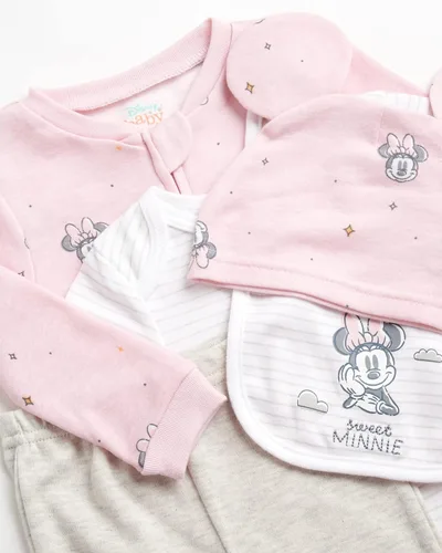 Miniatura 3 de Disney Baby Boys Girls Newborn Essentials - Juego de regalo de Navidad de 7 piezas Mickey Mouse Winnie the Pooh Minnie Mouse, 0-6M
