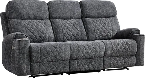Miniatura 9 de EBELLO Sofá Sillón Reclinable Eléctrico, Sofá Reclinable Eléctrico de Tela de 3 Plazas con Portavasos, Puertos de Carga USB y Tipo C y Espacio