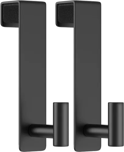 Miniatura 7 de WUIVIUT Ganchos para colgar sobre la puerta, gancho de puerta de metal para colgar, estante de puerta para toalla, baño, dormitorio, soporte