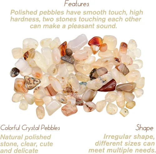 Miniatura 3 de Halatool Guijarros de cristal de 1 libra, 0.27 a 0.79 pulgadas, guijarros naturales para paisajismo, grava para acuario, piedra pulida decorativa