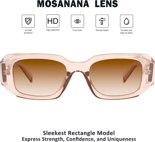 Miniatura 4 de mosanana Gafas de sol rectangulares de moda para mujeres y hombres