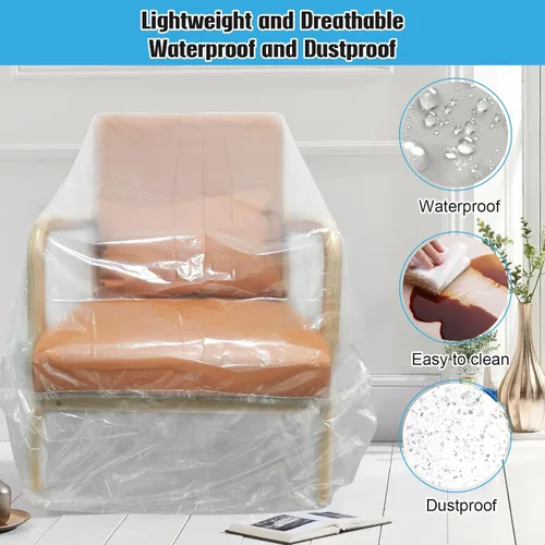 Miniatura 3 de Funda de Sofá de Plástico, Funda de Sofá Transparente, Fundas de Muebles Impermeables para Mudanzas y Almacenamiento, Bolsas de Funda de Sofá