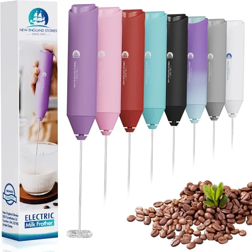 Miniatura 7 de Espumador de leche potente de mano, espumador de leche de mano mini, batidor de bebidas para café, capuchino, café con leche, matcha, chocolate Verde