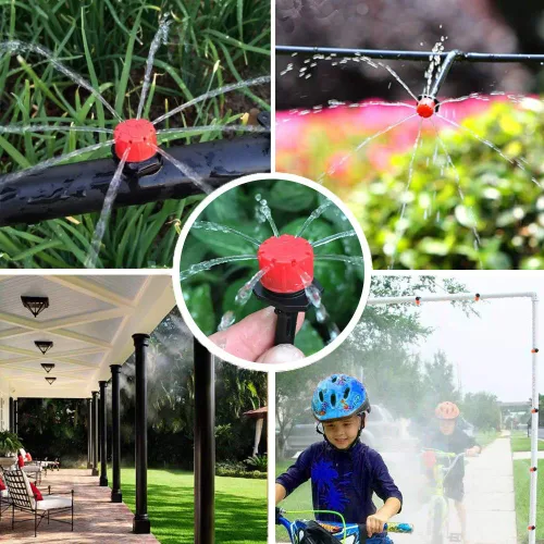 Miniatura 5 de MSDADA Sistema de riego automático de jardín de 50 pies, kit de riego de plantas de distribución en blanco de 1/4 de pulgada, accesorios que